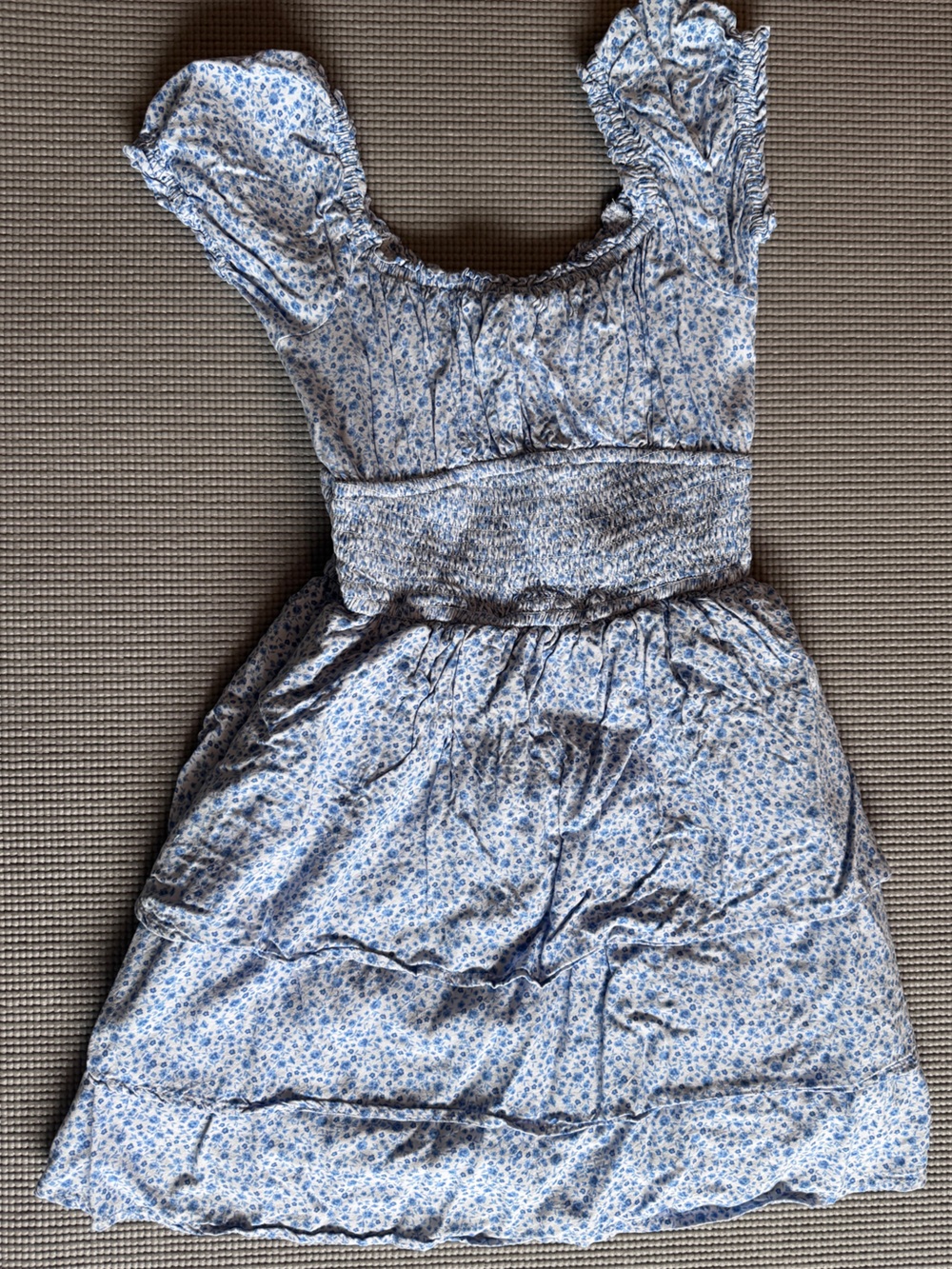 Hollister Blue Floral Smocked Mini Dress